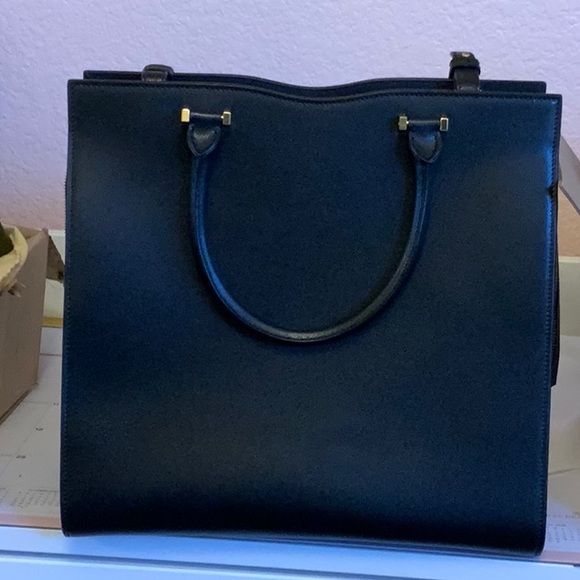 YSL Uptown Tote With Envelope - Black Leather - Picture 3 of 7